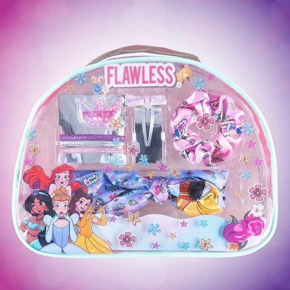 Disney Princess 7 Piece Hair Accessories Handbag Aerial Cinderella New - Picture 1 of 5